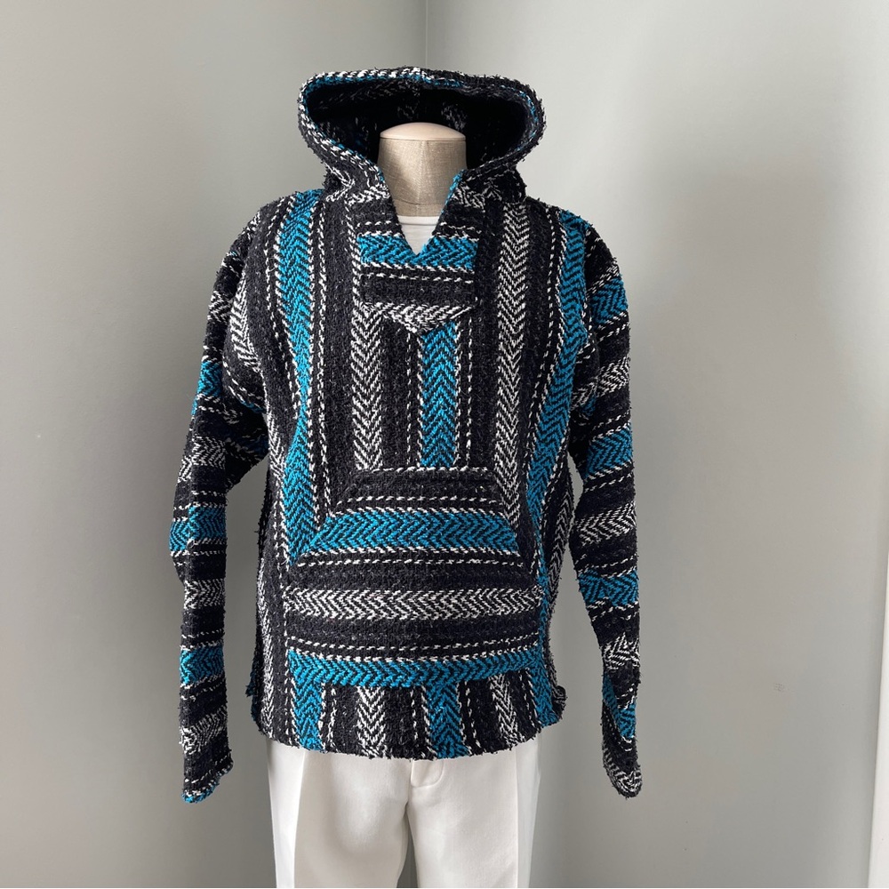 Men's Black and Blue, Boxy Fit, Baja Sweater